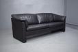 Danish Mobelfabrik 3 seater black leather sofa for sale