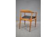 Arne Wahl Iversen design dest chair with bent ash frame and leather seat pad