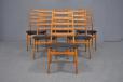 Set of 6 high-back dining chairs in teak | Reupholstery Project - view 4