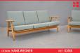 Vintage light oak CIGAR 3 seater sofa | Hans Wegner design - view 1
