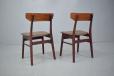 Pair of beech dining chairs produced by Danish Mobelfabrik 1970s