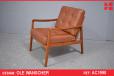 Ole Wanscher vintage teak armchair with original leather cushions  - view 1