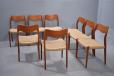 Set of 8 vintage teak frame dining chair designed 1951 model 71 