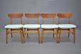 Set of 4 beech and teak dining chairs by Farstrup - view 4