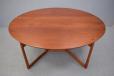 Vinatge teak dining table with 2 drop leaves produced by France and Son
