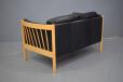 2 Seater black leather sofa with beech frame | Stouby - view 8