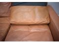 Original pale brown ox leather upholstered Georg Thams sofa.