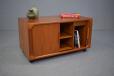 Vintage teak media unit with tambour doors by Dyrlund Smith
