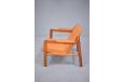 Stunning FIRE PLACE chair in tan leather and cherry. Edvard Kindt Larsen design - view 8