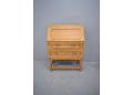 Vintage Danish solid oak ladies writing bureau with drop-down desk. SOLD