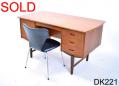 Teak desk with cupboards