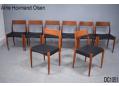 Arne Hovmand Olsen vintage teak dining chairs | Set of 8