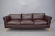 Vintage 3 seat brown leather box sofa | Stouby - view 2