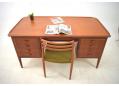 Vintage Danish design desk in teak with 8 drawers & raised edges. SOLD