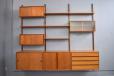 ROYAL System designed in 1947 by Poul Cadovius in vintage teak spanning 3 bays