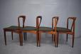 1965 design rosewood & fabric seat dining chairs