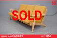 Vinatge oak frame 'Plank' sofa model GE290/3 | Hans Wegner - view 1