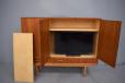 Vintage teak small sideboard cabinet with locking doors - view 8