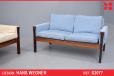 Hans Wegner design model AP62 2 seater sofa in rosewood - view 1