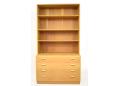The unit consists of a bookcase top with 3 shelves & a 4 drawer base unit.