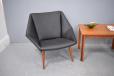 Vintage midcentury danish design hexagonal leather easy chair