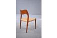 Niels Moller design model 71 dining chairs in teak with new woven papercord seats | Set of 8