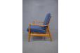 Arne Vodder design FD161 beech frame armchair in new blue Gabriel fabric