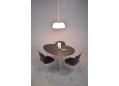ARNE JACOBSEN anniversary dining set of EGG table, ANT chairs, STLLING pendant & Georg Jensen DAMASK table cloth