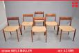 Niels Moller design set of 6 rosewood dining chairs model 77  - view 1