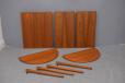 The practical table completely dismantled and easy to transport.