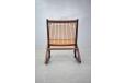 Teak frame rocking chair with woven cord seat made in denmark for sale