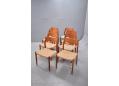 J L Moller teak dining chairs, set of 8 with NEW papercord woven seats 