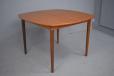 Midcentury Danish design vinate teak dining table with square top and 2 leaves