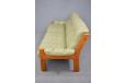 Pistachio green leather 3 seat sofa with teak frame | Ekornes - view 6