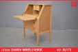 Vintage ladies writing bureau in light oak with locking writing surface - view 1