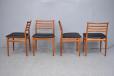 Set of 4 vintage teak dining chairs with leather upholstery | Erling Torvitz design - view 3