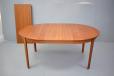 Vintage circular dining table in teak on triangular legs - view 6