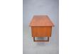 teak desk with sleigh legs designed by danish mobelfabrik in 1960s