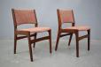Stylish and comfortable dining chairs with dark burma teak frames designed by Erik Buch