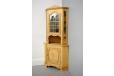 Antique oak corner cabinet with leaded glass door - view 3