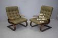 Bentwood ply frame armchair with leather cushion - Danish Mobelfabrik