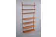 Teak wall mounted bookcase with adjustable shelves for sale