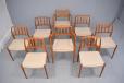 Exclusive set of Niels Moller dining chairs with woven seat  - view 3