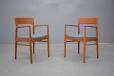 Korup Stolefabrik vintage teak carver chairs with new woven upholstery