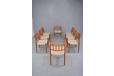 Set of 8 vintage teak dining chairs designed by Neils Moller and produced 1974 by J L Mollers Mobelfabrik