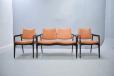 Love seat sofa with 2 matching chairs model 132 produced by France & Daverkosen 1953
