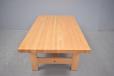 Staved oak top large coffee table made in Denmark 1970s by Laboremus