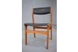 Dyrlund Smith teak frame dining chair in black vinyl upholstery - view 4
