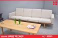 Hans Wegner refurbished 4 seat sofa in Bute fabric | GE235 - view 1