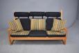 Vintage oak high back sofa with Rainbow upholstery - view 11